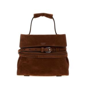 Moschino Women Brown Suede Regular Moschino Tie Me Handbag